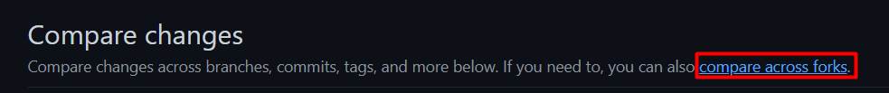 Link to "Compare Across Forks"
